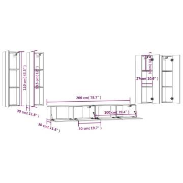 6 Piece High Gloss White TV Cabinet Set - Stylish & Practical