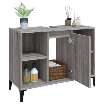 Sink Cabinet Grey Sonoma 80x33x60 cm - Stylish Bathroom Storage