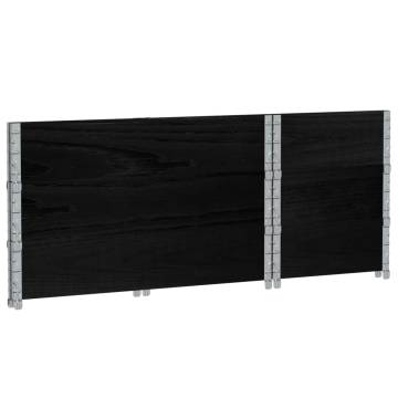 Pallet Collars 3 pcs Black 100x50 cm Solid Pine Wood