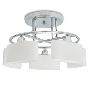 Modern Ceiling Lamp with Ellipsoid Glass Shades for 5 E14 Bulbs