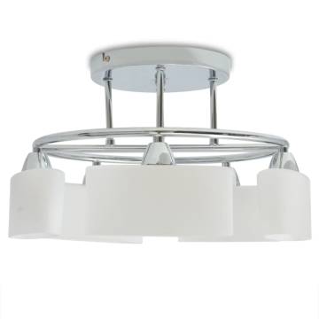 Modern Ceiling Lamp with Ellipsoid Glass Shades for 5 E14 Bulbs