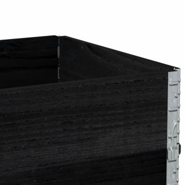 Pallet Collars 3 pcs Black 80x60 cm Solid Wood Pine | HipoMarket