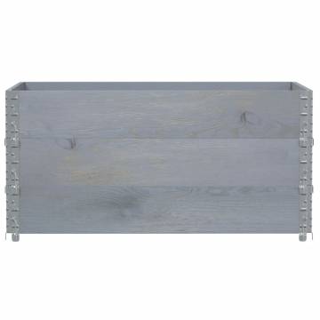 Pallet Collars 3 pcs Grey - Solid Wood Pine | HipoMarket