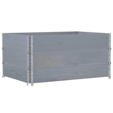 Pallet Collars 3 pcs Grey - Solid Wood Pine | HipoMarket