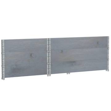 Pallet Collars 3 pcs Grey - Solid Wood Pine | HipoMarket