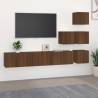 Wall-mounted TV Cabinet Brown Oak Engineered Wood Colour brown oak Quantity in Package 1 