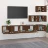 Wall-Mounted TV Cabinet in Brown Oak | Stylish Storage Solution