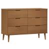 Drawer Cabinet MOLDE Brown | Solid Pine Wood Storage Unit