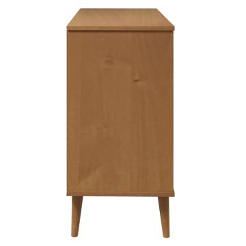 Drawer Cabinet MOLDE Brown | Solid Pine Wood Storage Unit