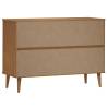 Drawer Cabinet MOLDE Brown | Solid Pine Wood Storage Unit