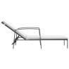 Stylish Sun Loungers Set with Table - Black Poly Rattan