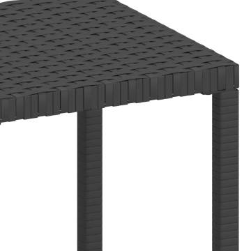 Stylish Sun Loungers Set with Table - Black Poly Rattan