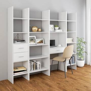 Book Cabinet White 40x35x180 cm - Stylish Storage Solution