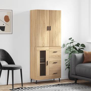 Stylish Highboard Sonoma Oak - 69.5x34x180 cm | HipoMarket