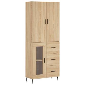 Stylish Highboard Sonoma Oak - 69.5x34x180 cm | HipoMarket