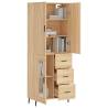 Stylish Highboard Sonoma Oak - 69.5x34x180 cm | HipoMarket