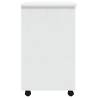 MOSS White Solid Wood Pine Rolling Cabinet with Drawers