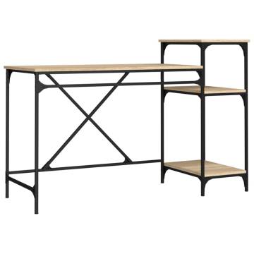 Sonoma Oak Desk with Shelves - Industrial Style - 135x50x90 cm