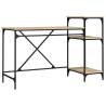 Sonoma Oak Desk with Shelves - Industrial Style - 135x50x90 cm