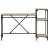 Sonoma Oak Desk with Shelves - Industrial Style - 135x50x90 cm