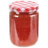 Glass Jam Jars with White & Red Lid - 48 pcs - 230ml