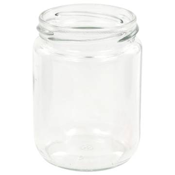 Glass Jam Jars with White & Red Lid - 48 pcs - 230ml