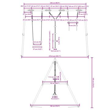 Outdoor Swing Set with Swing, Trapeze, and Ladder | Hipo Market