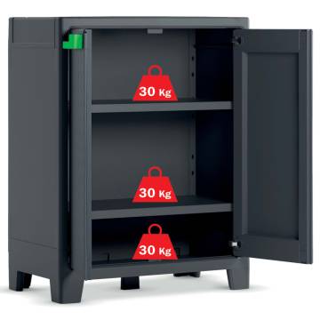 Keter Low Storage Cabinet Moby Graphite Grey | 100 cm