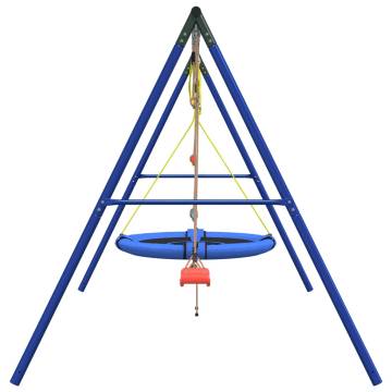 Outdoor Swing Set with Ladder & Saucer Swing | HipoMarket UK