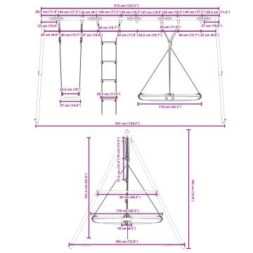 Outdoor Swing Set with Ladder & Saucer Swing | HipoMarket UK