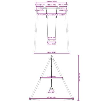 Outdoor Swing Set with Adjustable Swing - Hipomarket UK