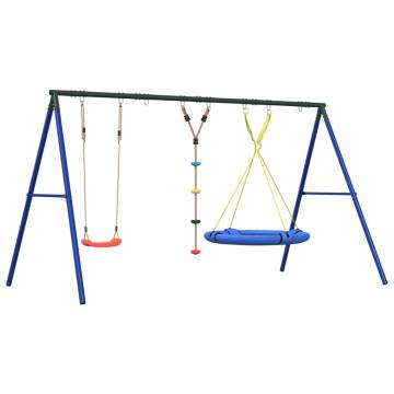 Outdoor Swing Set with Multiple Swings - Hipomarket UK