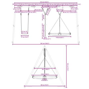 Outdoor Swing Set with Multiple Swings - Hipomarket UK