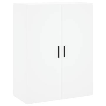 Stylish White Highboard - 69.5x34x180 cm Engineered Wood