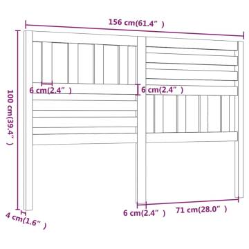 Stylish Solid Pine Bed Headboard - 156x4x100 cm