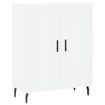 Stylish White Highboard - 69.5x34x180 cm Engineered Wood