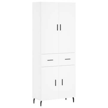 Stylish Highboard White 69.5x34x180 cm | Hipo Market