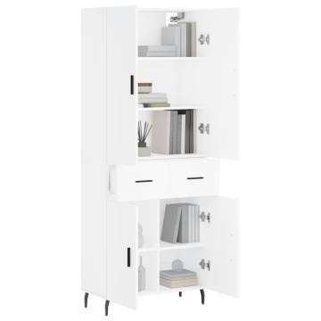 Stylish Highboard White 69.5x34x180 cm | Hipo Market