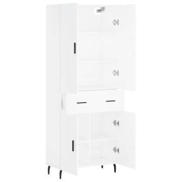 Stylish Highboard White 69.5x34x180 cm | Hipo Market