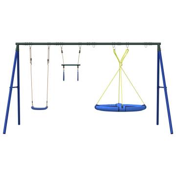 Outdoor Swing Set with Saucer & Trapeze - Fun for Kids