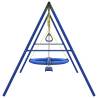 Outdoor Swing Set with Saucer & Trapeze - Fun for Kids