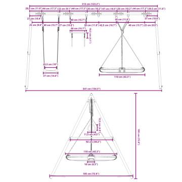 Outdoor Swing Set with Saucer & Trapeze - Fun for Kids