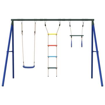 Outdoor Swing Set with Swing, Trapeze, and Ladder - Kids Fun