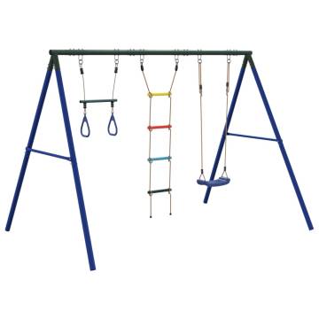 Outdoor Swing Set with Swing, Trapeze, and Ladder - Kids Fun