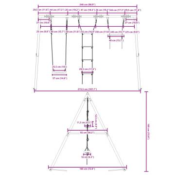 Outdoor Swing Set with Swing, Trapeze, and Ladder - Kids Fun