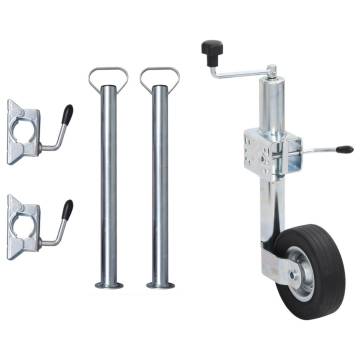 Trailer Jack Wheel 60 mm with Support Tubes & Clamps | Hipo Market