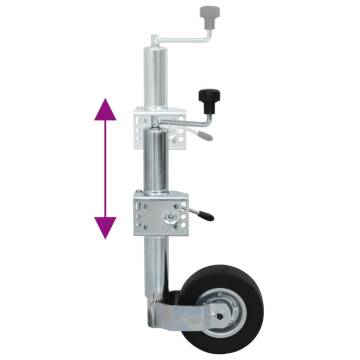 Trailer Jack Wheel 60 mm with Support Tubes & Clamps | Hipo Market