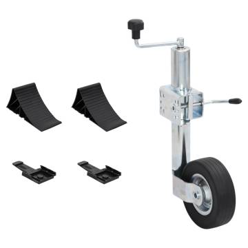 Trailer Jack Wheel 60mm | Split Clamp & Wheel Chocks