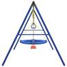 Outdoor Swing Set with Trapeze & Saucer Swing | Hipomarket