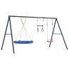 Outdoor Swing Set with Trapeze & Saucer Swing | Hipomarket